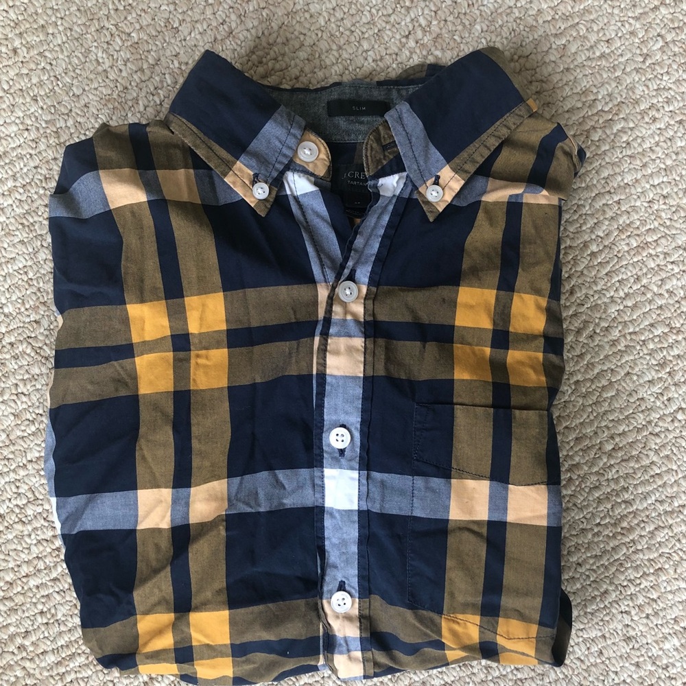 Slim JCrew tartan oxford